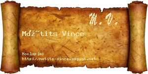 Mátits Vince névjegykártya